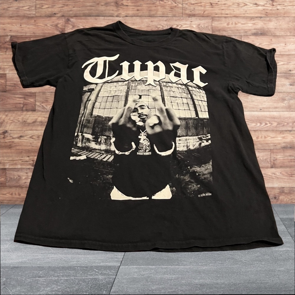 Tupac 2Pac Men’s Black Graphic T-Shirt Tee Size Large